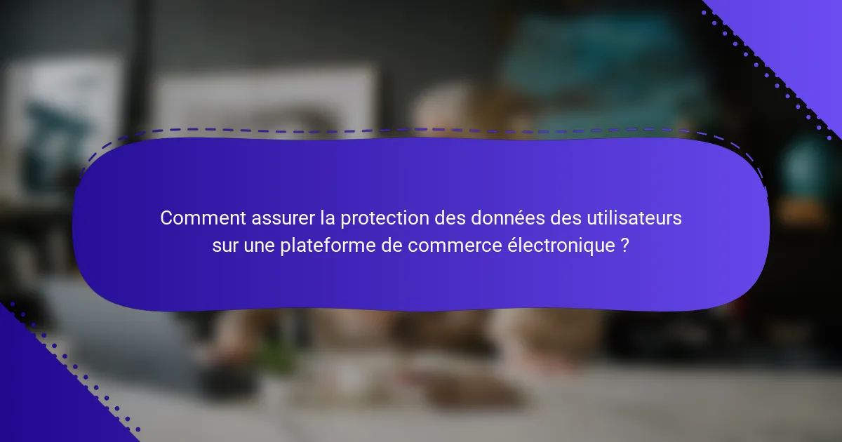 Comment assurer la protection des données des utilisateurs sur une plateforme de commerce électronique ?