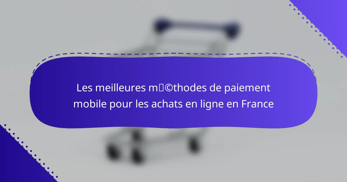 Les meilleures méthodes de paiement mobile pour les achats en ligne en France