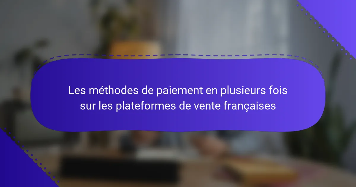 Les méthodes de paiement en plusieurs fois sur les plateformes de vente françaises