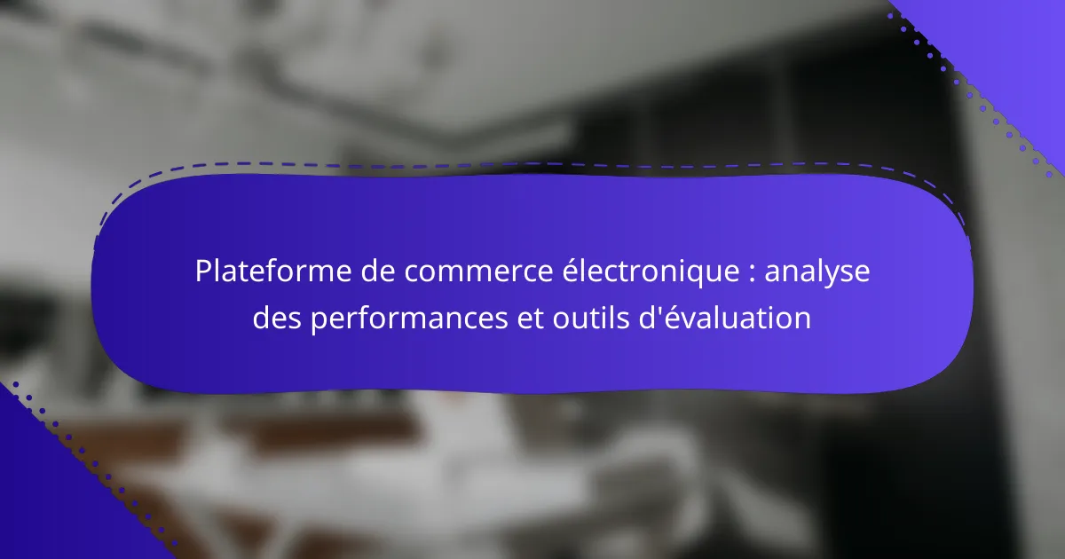 Plateforme de commerce électronique : analyse des performances et outils d’évaluation