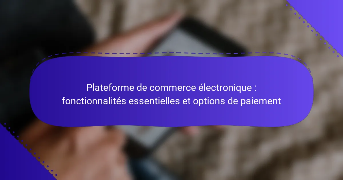 Plateforme de commerce électronique : fonctionnalités essentielles et options de paiement