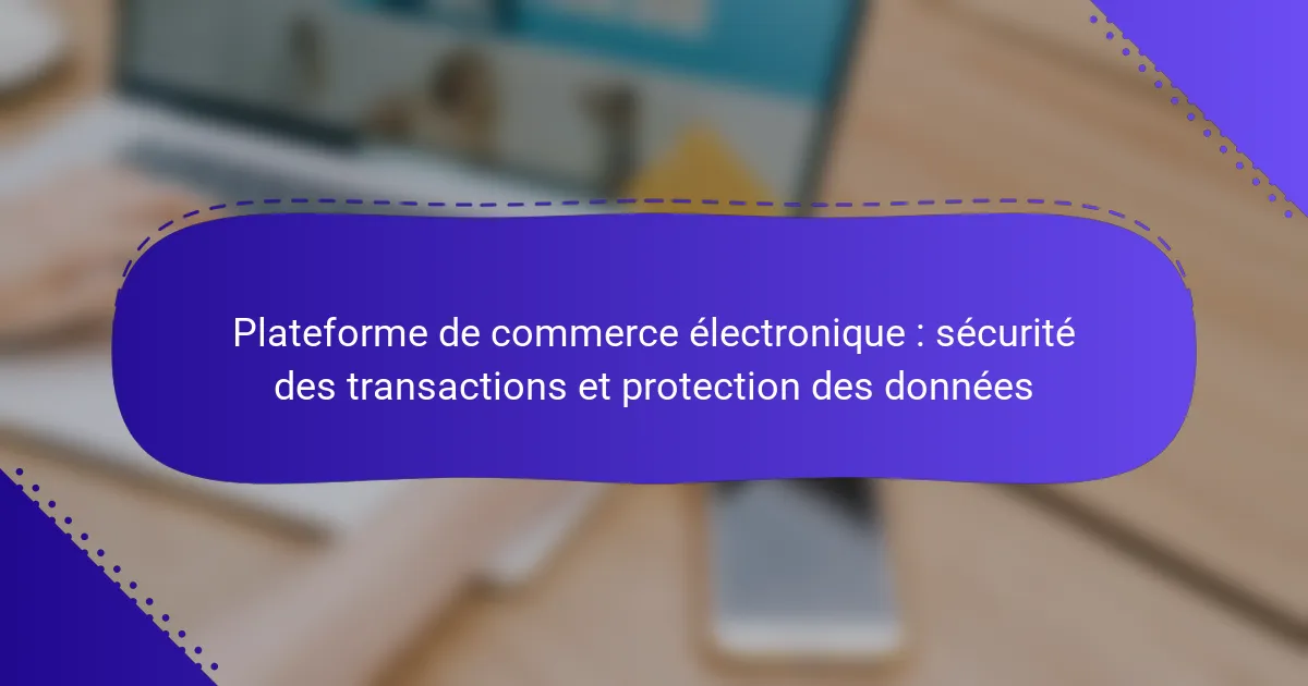 Plateforme de commerce électronique : sécurité des transactions et protection des données