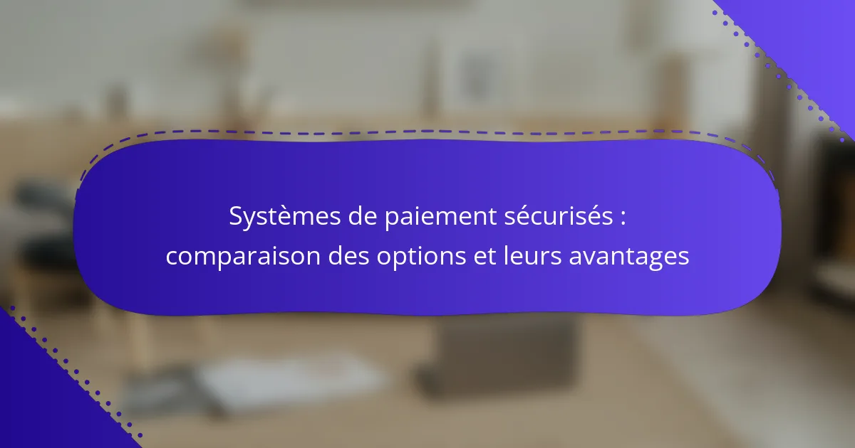Systèmes de paiement sécurisés : comparaison des options et leurs avantages