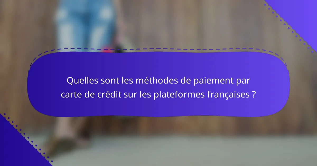 Quelles sont les méthodes de paiement par carte de crédit sur les plateformes françaises ?