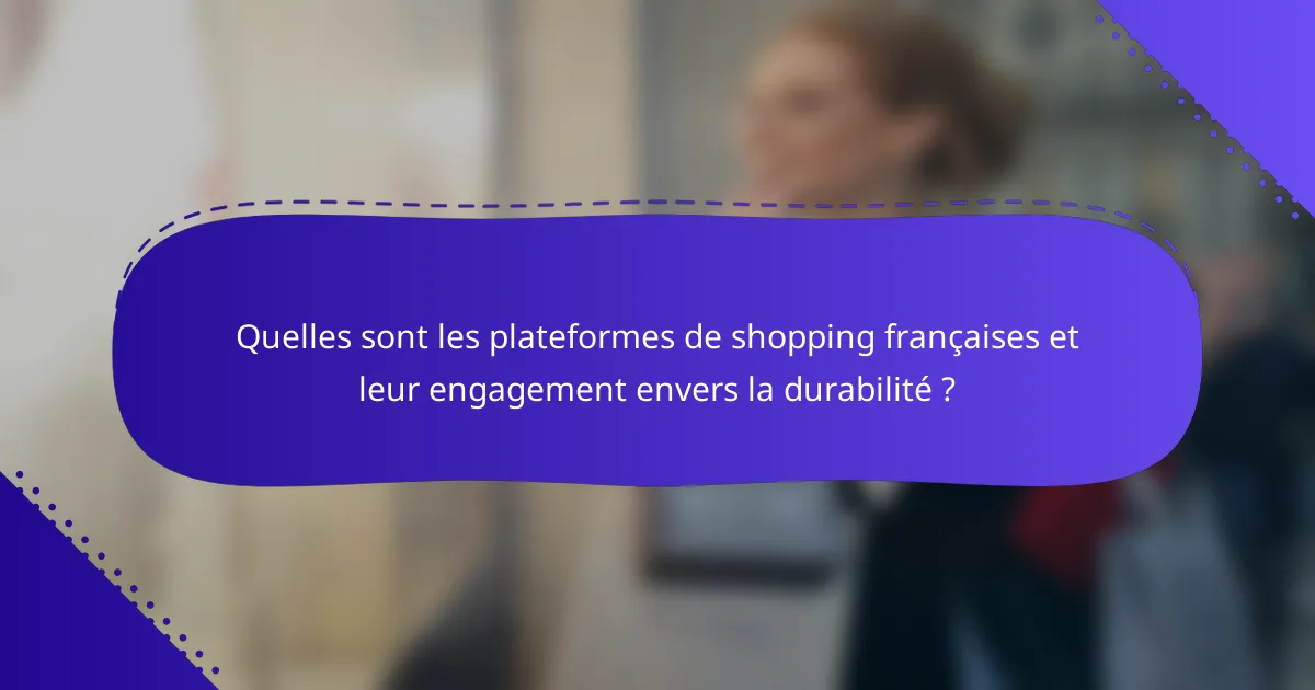 Quelles sont les plateformes de shopping françaises et leur engagement envers la durabilité ?