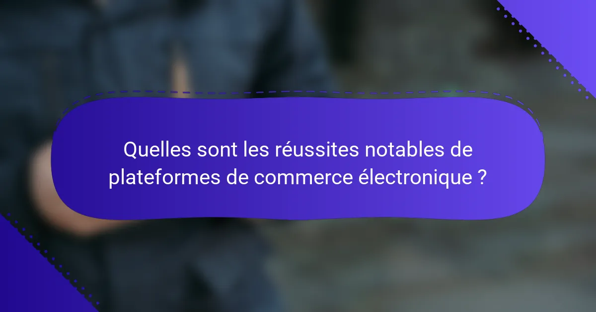 Quelles sont les réussites notables de plateformes de commerce électronique ?
