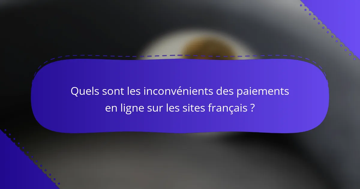 Quels sont les inconvénients des paiements en ligne sur les sites français ?